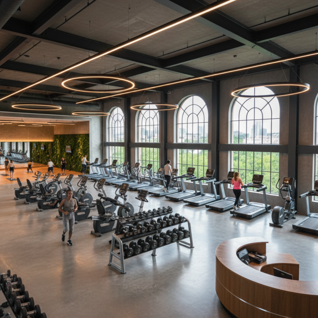 gym interior design and health clubs interiors services by SRV Interiors