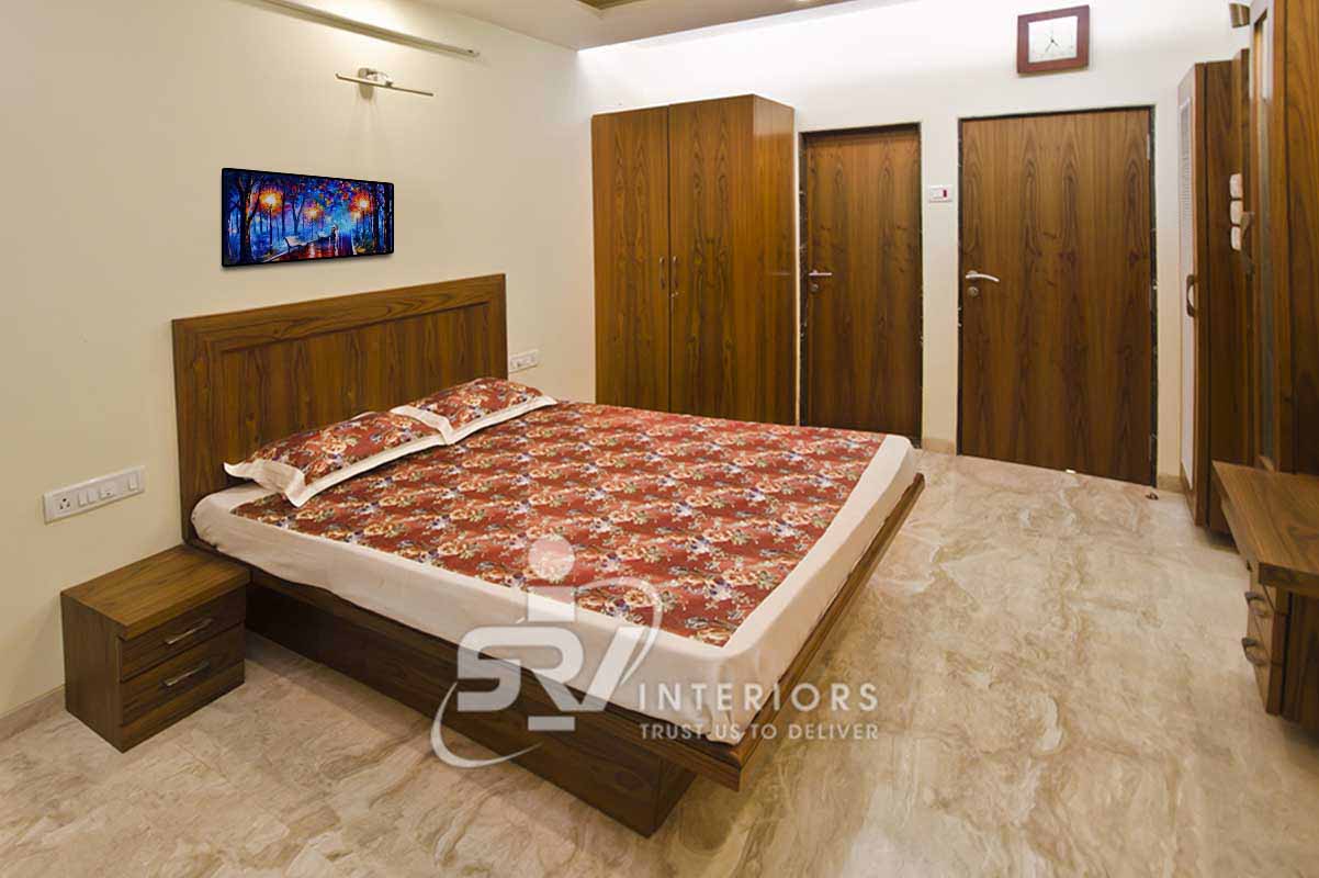 Bedroom interior finish by SRV Interiors