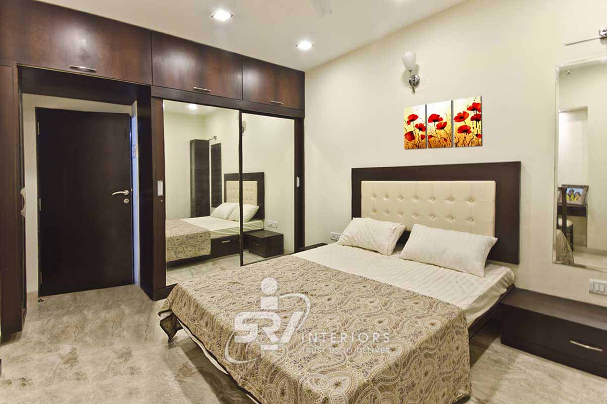 Beautiful bedroom design by the  interior design company in Mumbai the SRV Interiors